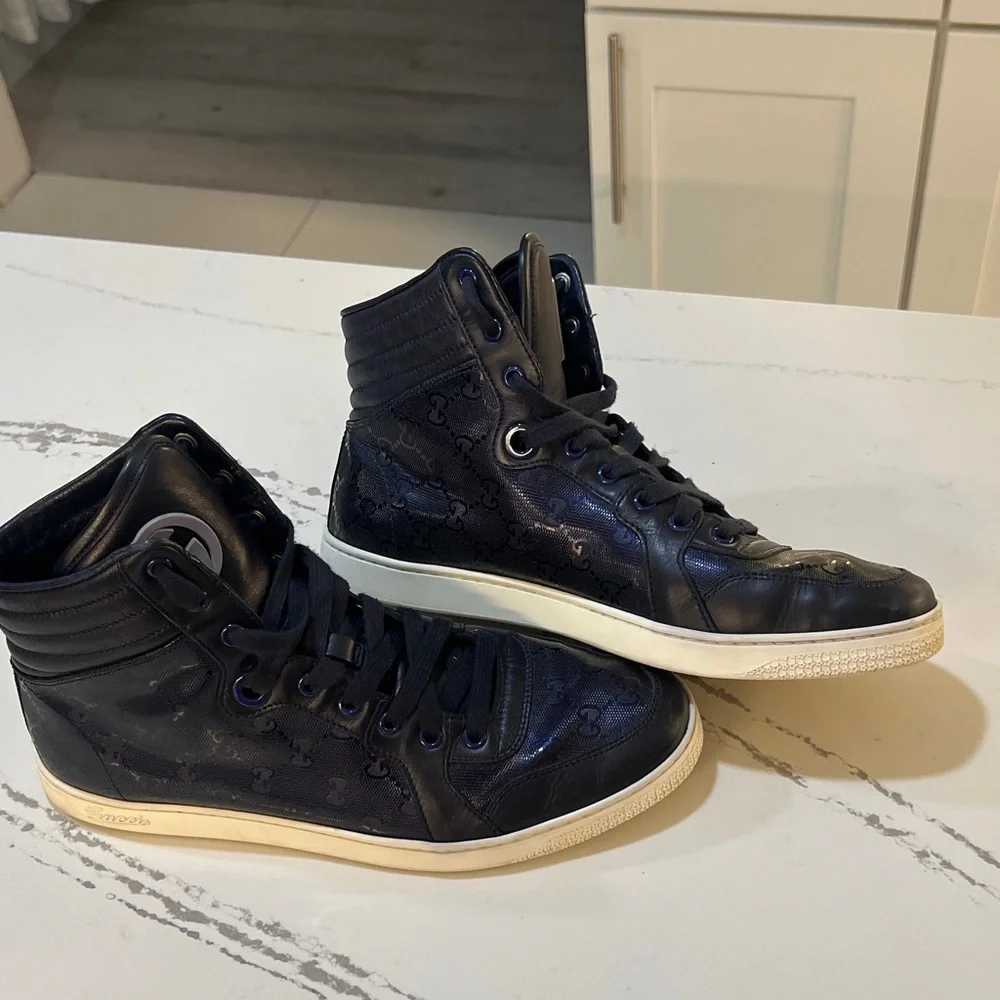 Gucci Black and Blue High-Top Sneakers size Men’s 8 UK (Run like 10 US)